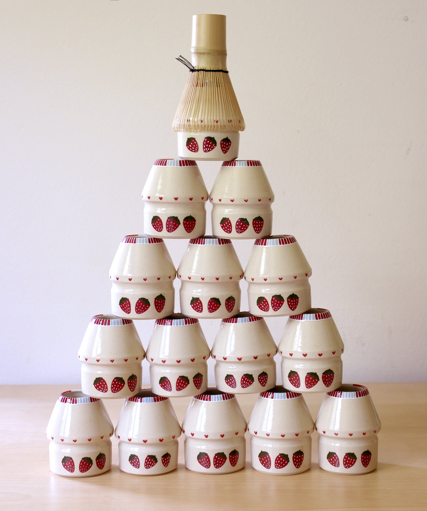 PRE-ORDER: Strawberry Milk | Porcelain + Stoneware Blend Matcha Whisk Holder