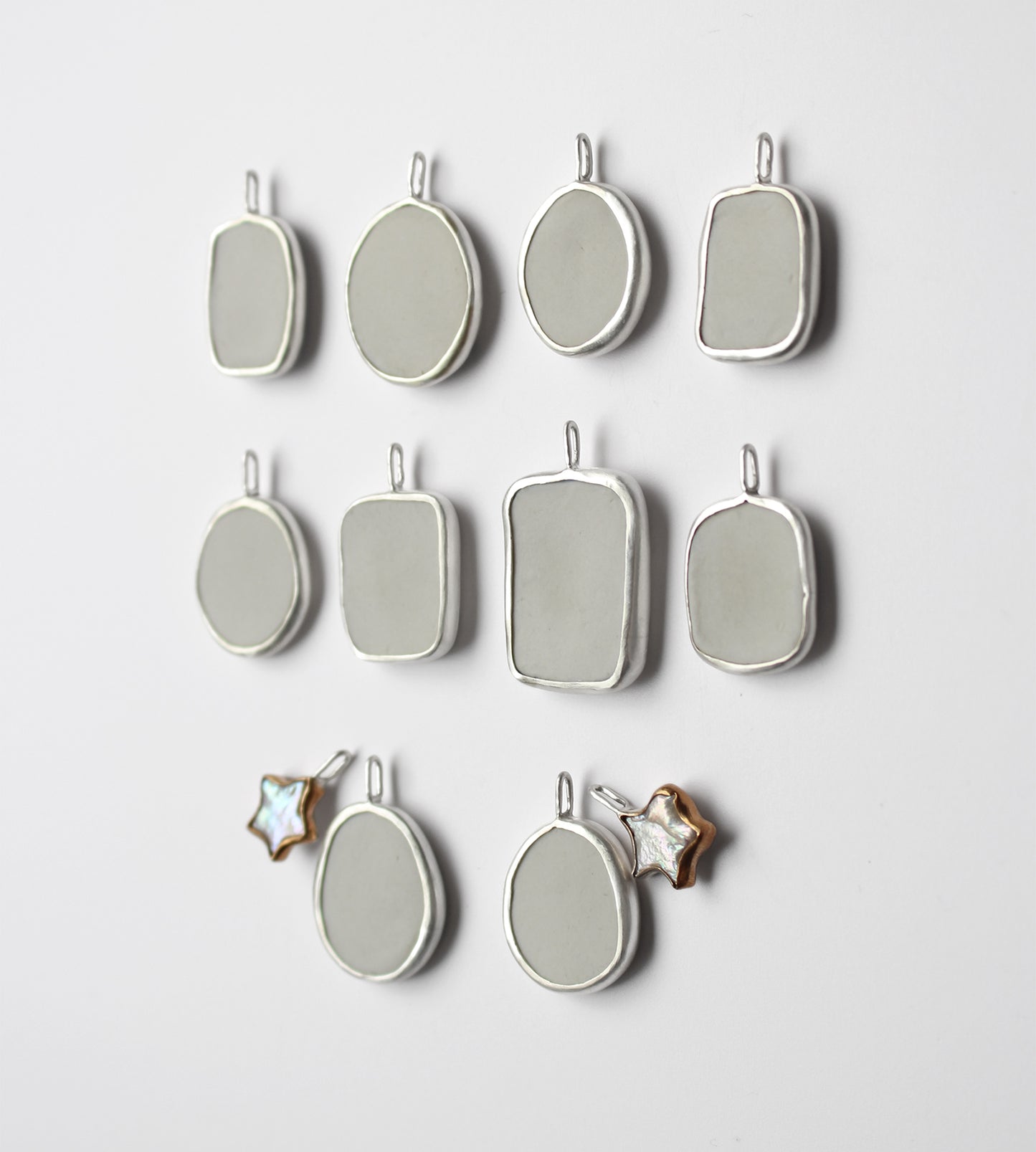 Hand-Painted Porcelain + Sterling Silver Necklaces