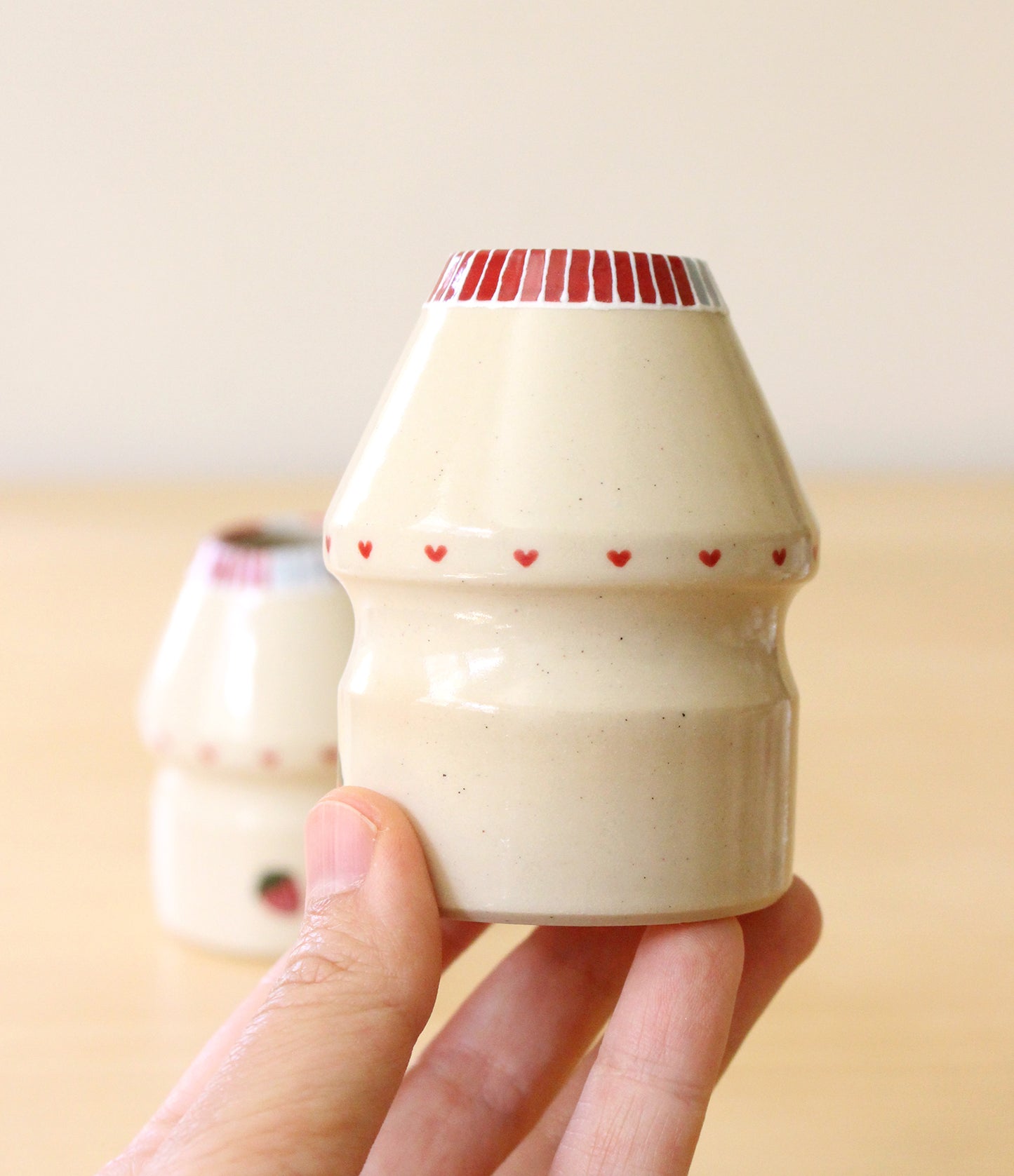 SECONDS: Strawberry Milk | Porcelain + Stoneware Blend Matcha Whisk Holders