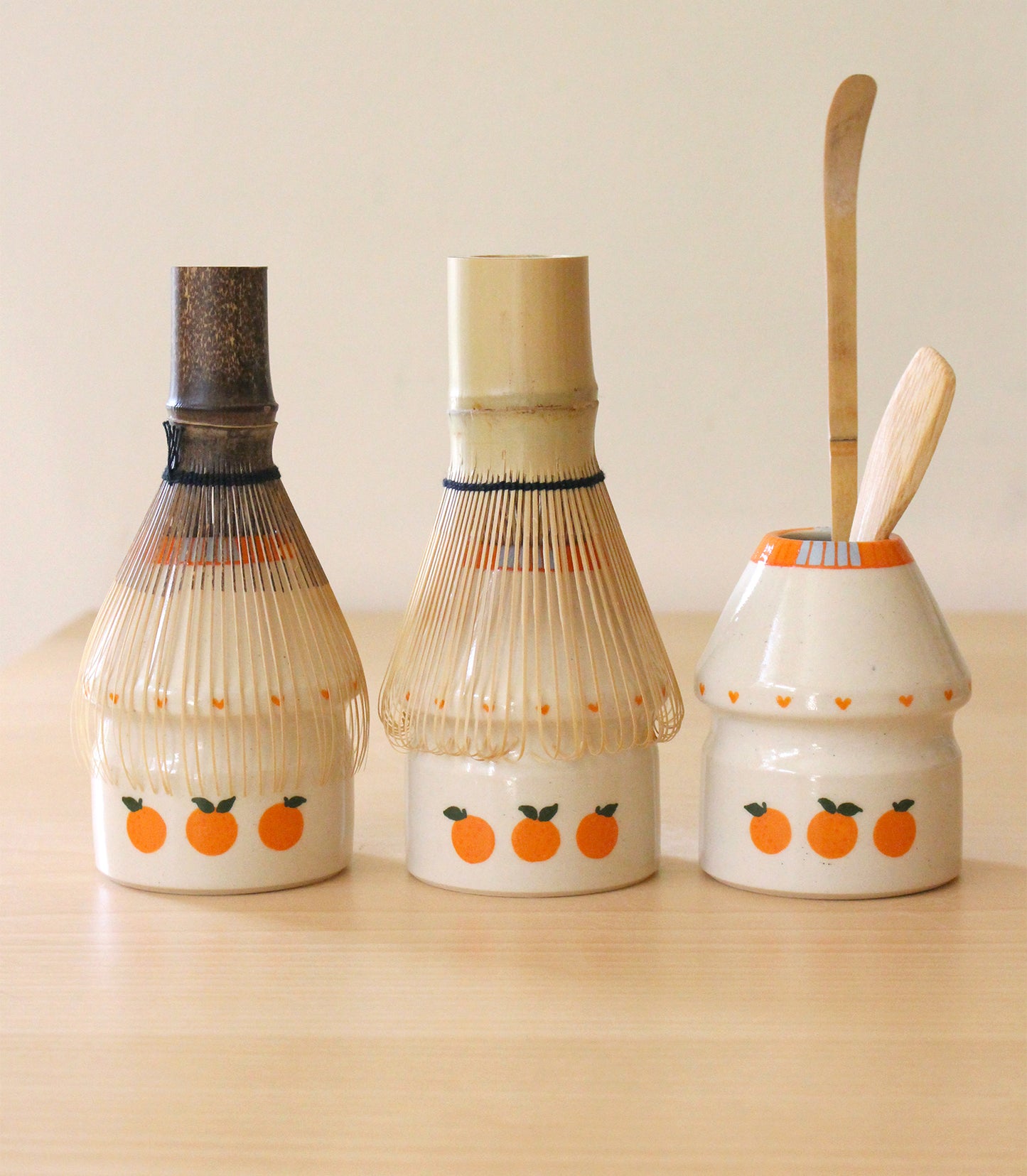 PRE-ORDER: Tangerine Milk | Porcelain + Stoneware Blend Matcha Whisk Holder