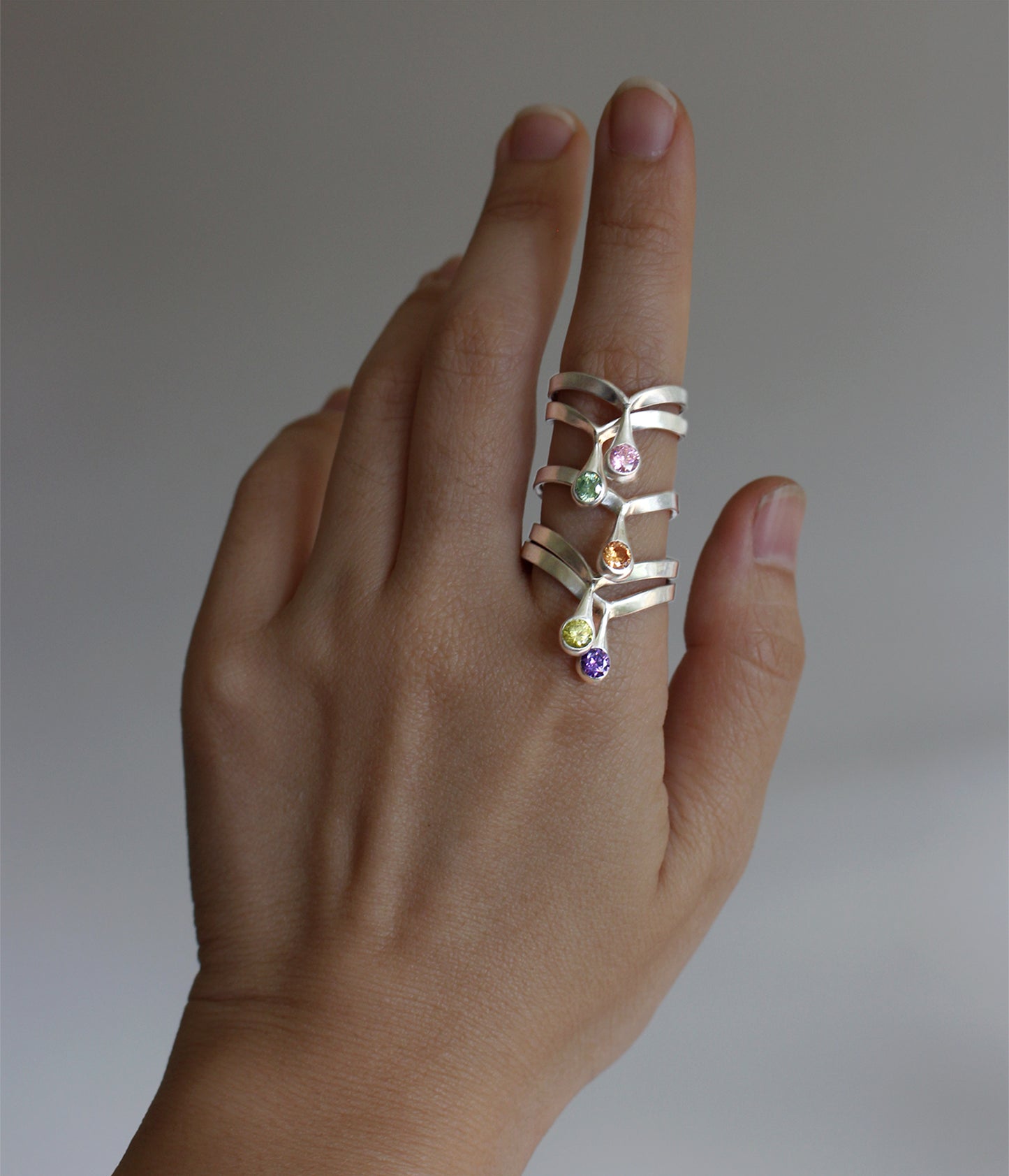 Tears of Lys | Cubic Zirconia Sterling + Fine Silver Rings