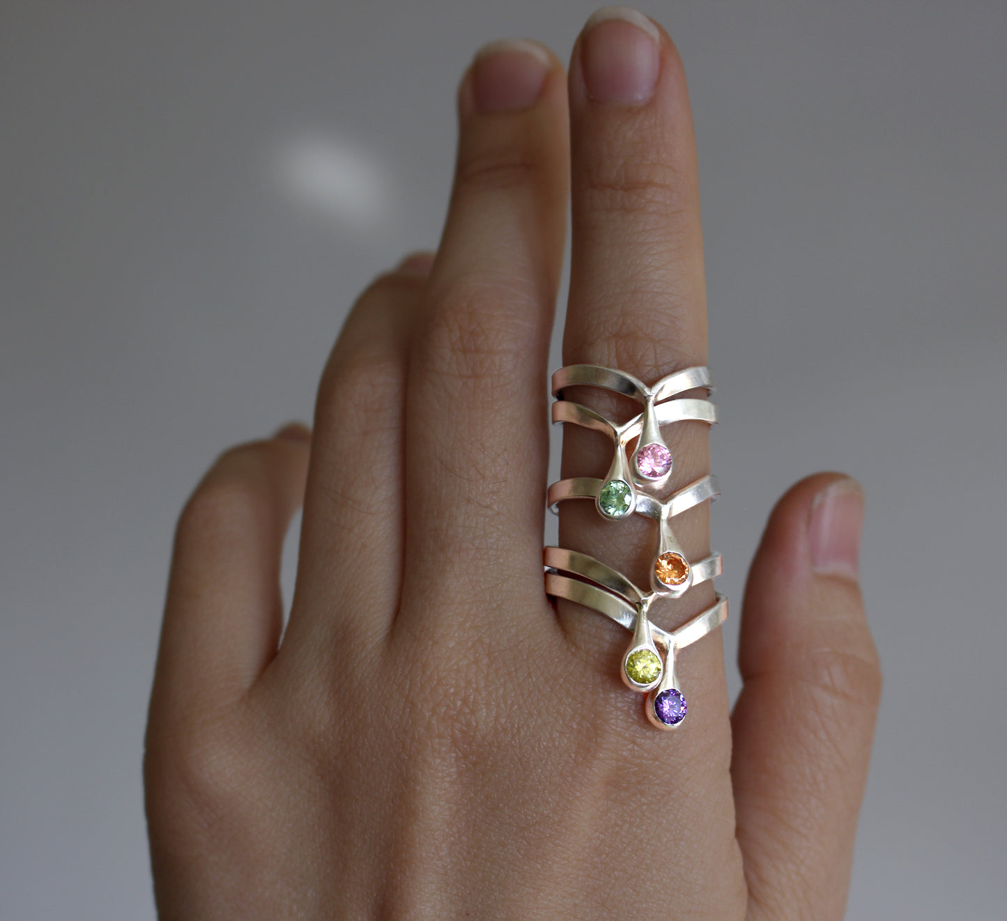 Tears of Lys | Cubic Zirconia Sterling + Fine Silver Rings