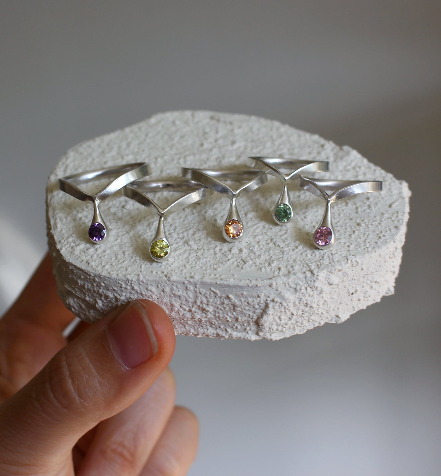 Tears of Lys | Cubic Zirconia Sterling + Fine Silver Rings