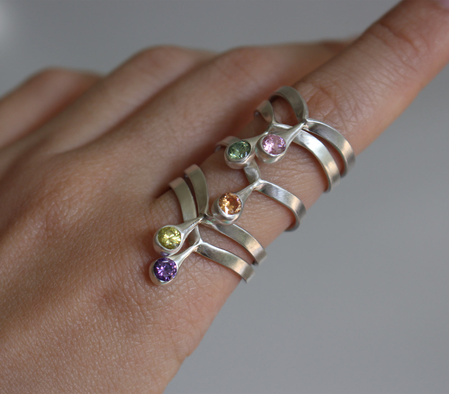 Tears of Lys | Cubic Zirconia Sterling + Fine Silver Rings