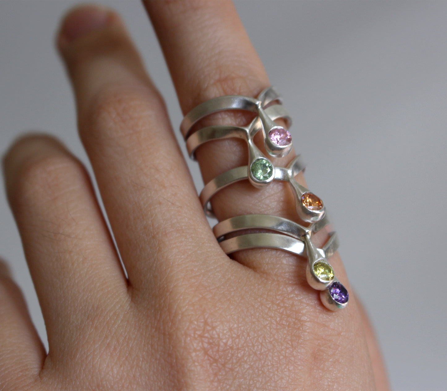 Tears of Lys | Cubic Zirconia Sterling + Fine Silver Rings