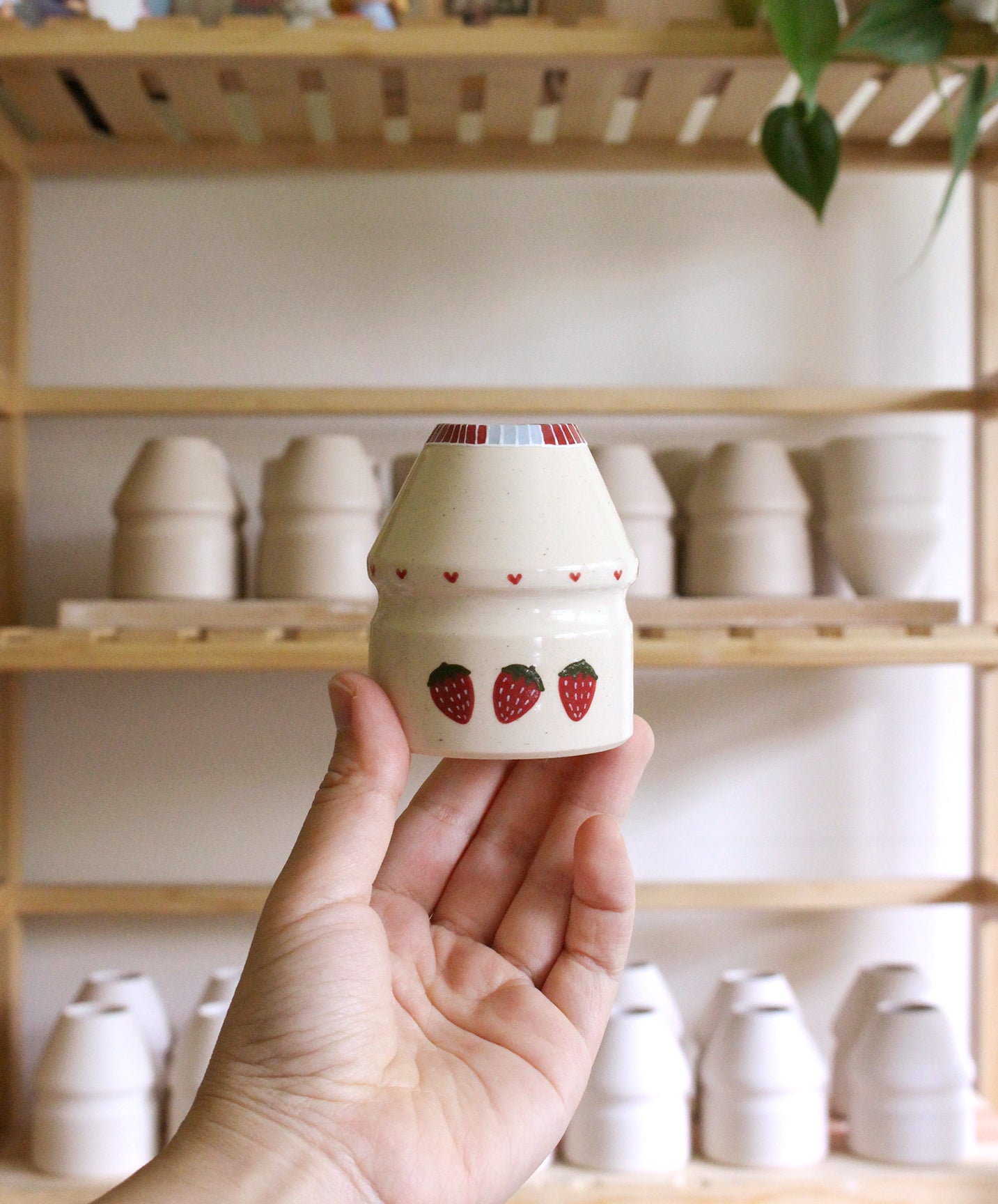 PRE-ORDER: Strawberry Milk | Porcelain + Stoneware Blend Matcha Whisk Holder