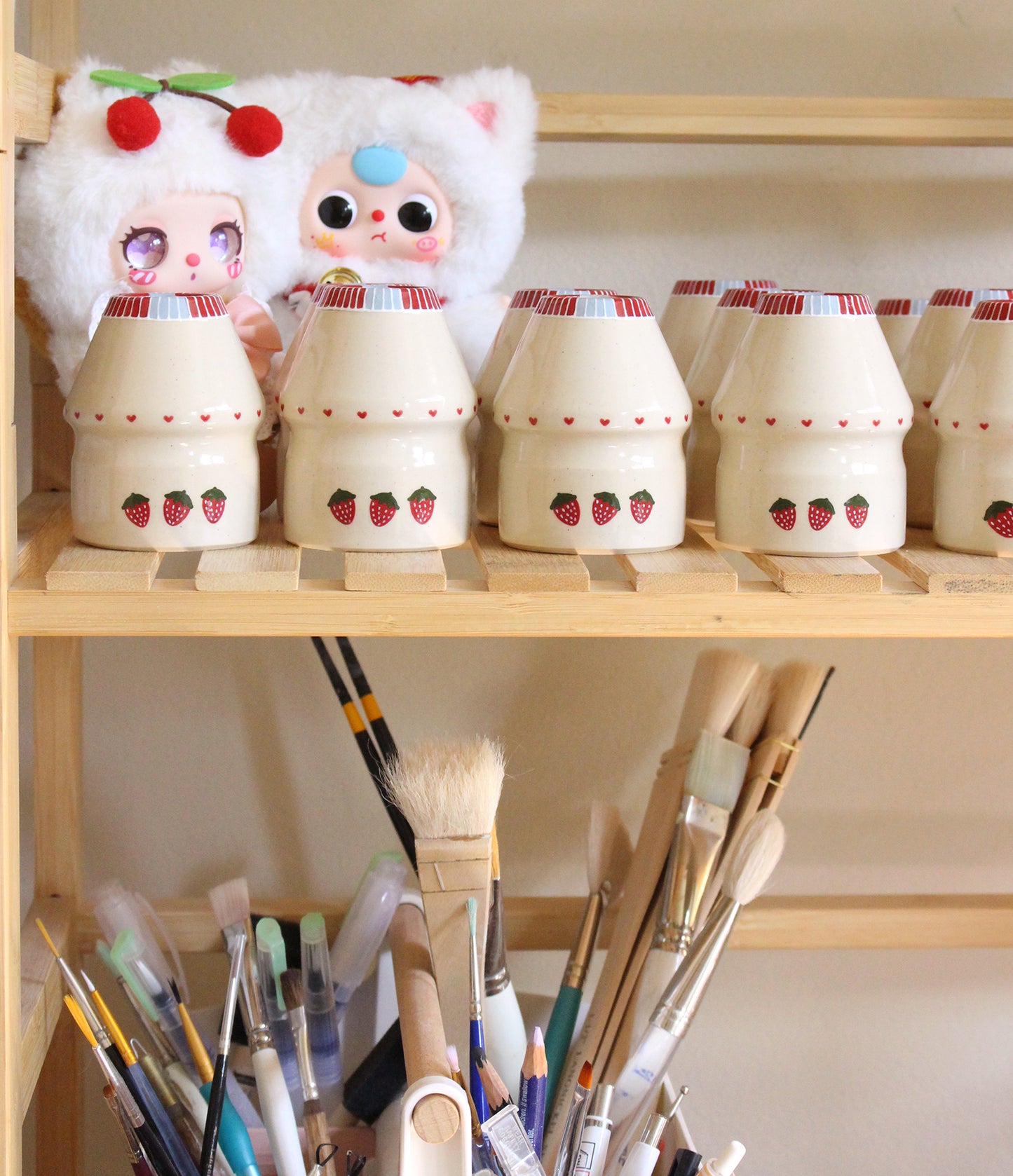 PRE-ORDER: Strawberry Milk | Porcelain + Stoneware Blend Matcha Whisk Holder