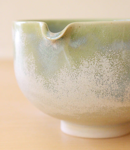 SECONDS: Cloud Forest + Lily of the Valley | Porcelain + Stoneware Blend Matcha Bowl & Whisk Holder Set