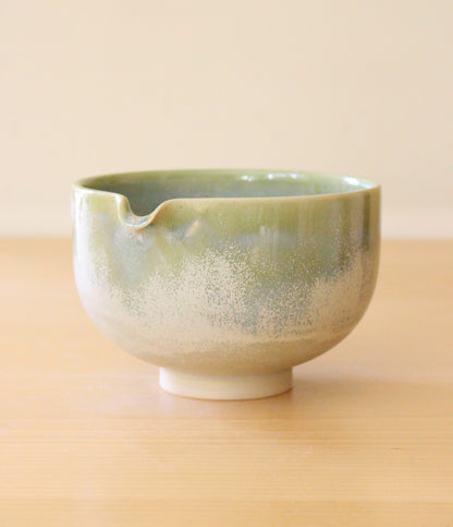 SECONDS: Cloud Forest + Lily of the Valley | Porcelain + Stoneware Blend Matcha Bowl & Whisk Holder Set