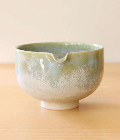 SECONDS: Cloud Forest + Lily of the Valley | Porcelain + Stoneware Blend Matcha Bowl & Whisk Holder Set