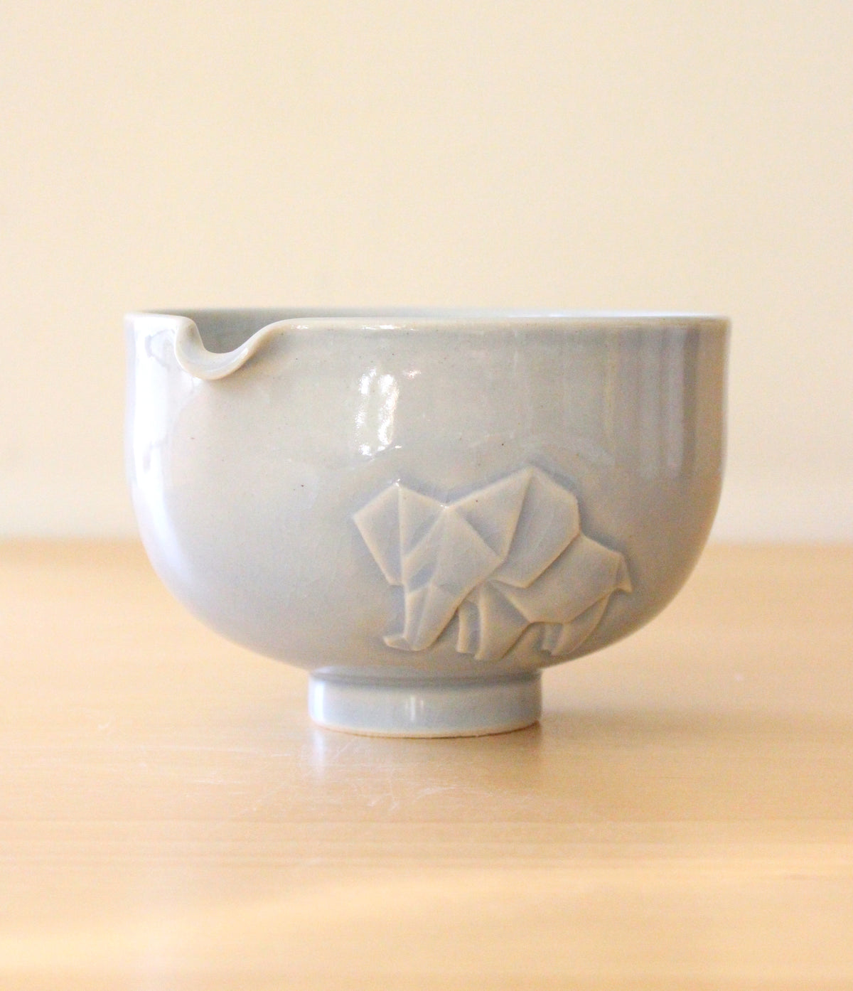 Origami Ellie | Hand-Carved Porcelain + Stoneware Blend Matcha Bowl