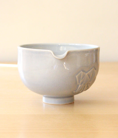 Origami Ellie | Hand-Carved Porcelain + Stoneware Blend Matcha Bowl