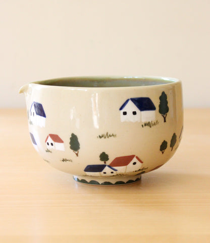 Feelings of Home | Porcelain + Stoneware Blend Matcha Bowl & Whisk Holder Set No.1