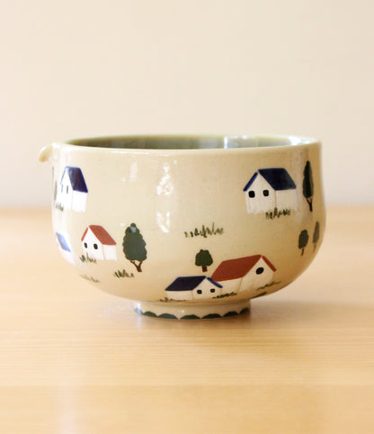 Feelings of Home | Porcelain + Stoneware Blend Matcha Bowl & Whisk Holder Set No.2