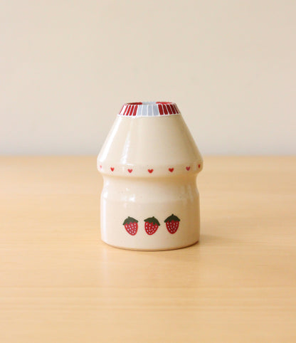 OPEN BOTTOM: Floral + Strawb Milk | Porcelain + Stoneware Blend Matcha Whisk Holders