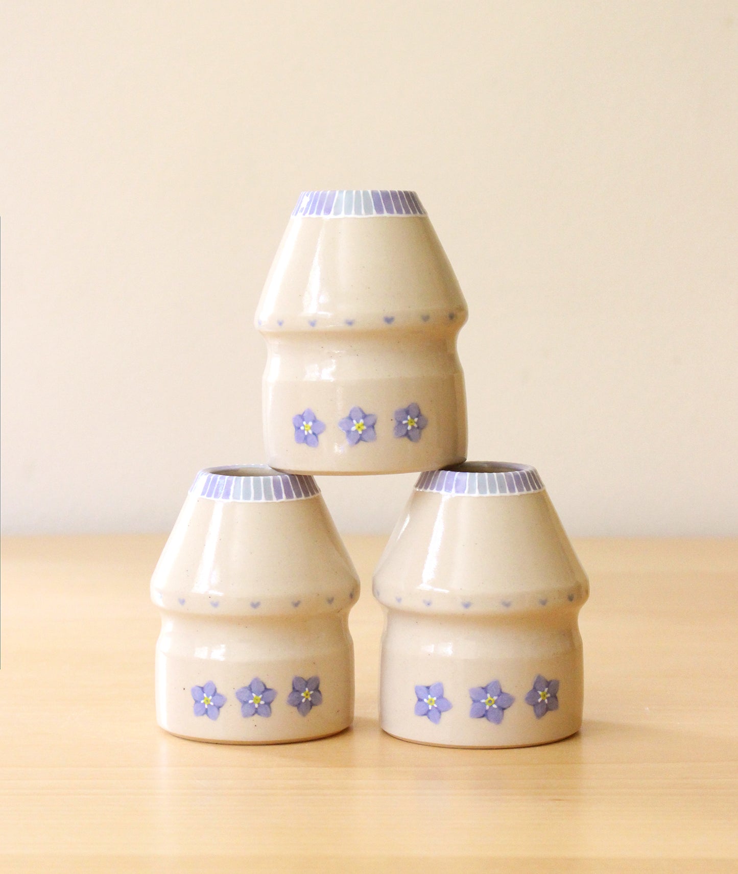 PRE-ORDER: Forget-me-not | Porcelain + Stoneware Blend Matcha Whisk Holders