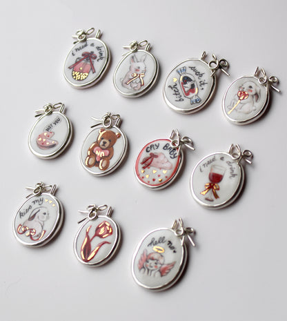 Hand-Painted Porcelain + Sterling Silver + 22k Gold Necklaces | Pt. I