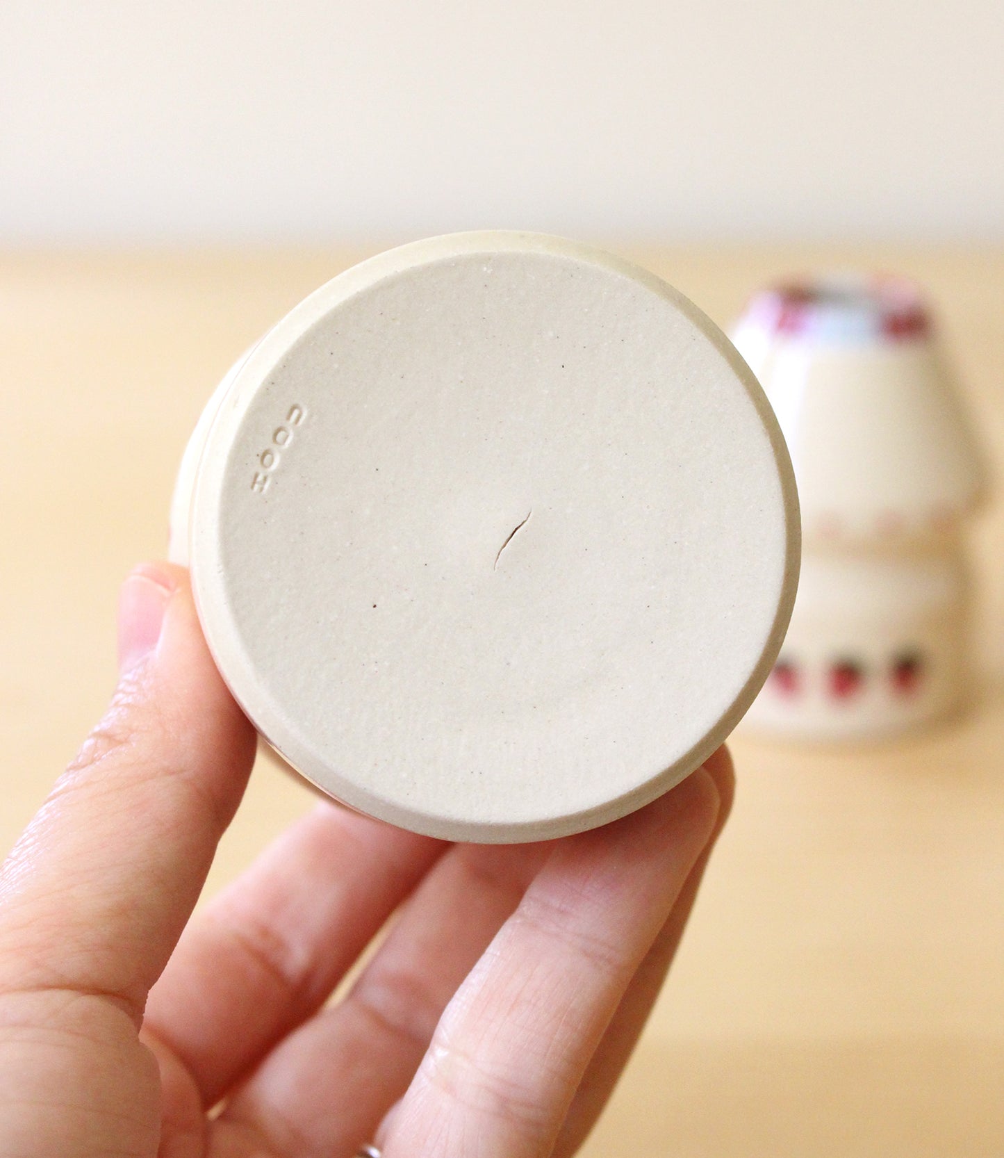 SECONDS: Strawberry Milk | Porcelain + Stoneware Blend Matcha Whisk Holders