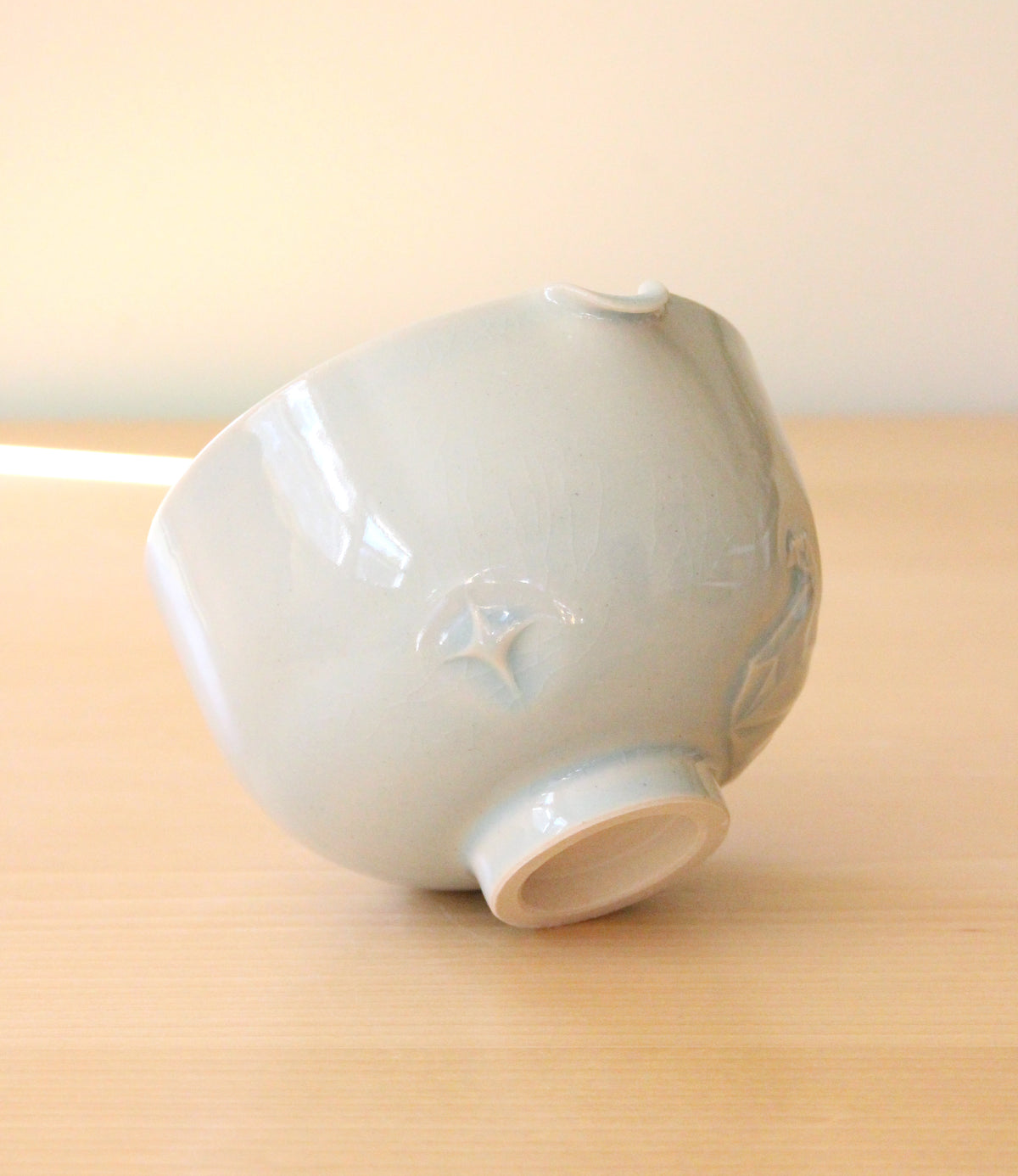 Origami Swan Lake | Hand-Carved Porcelain + Stoneware Blend Matcha Bowl