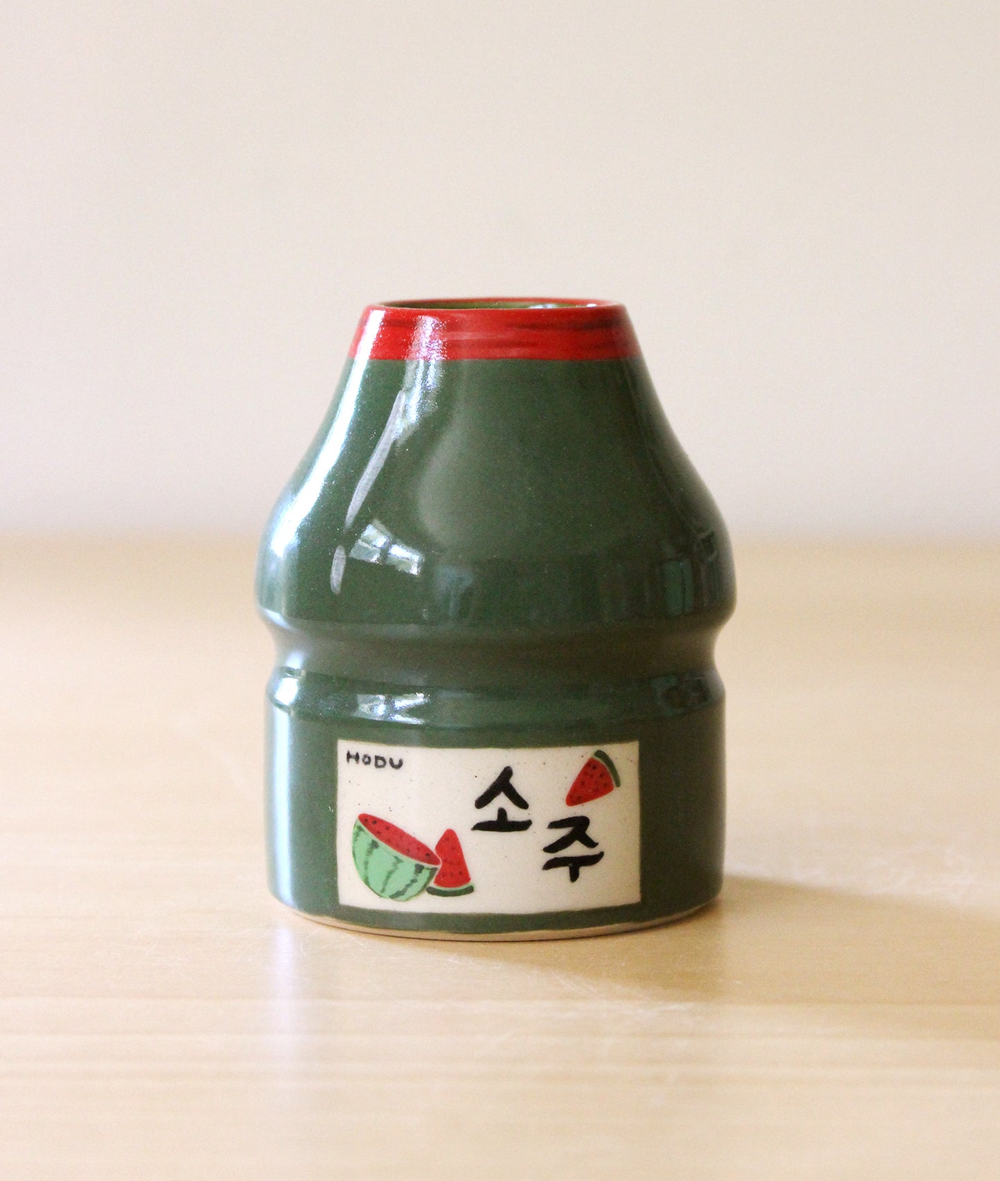 Watermelon Soju | Porcelain + Stoneware Blend Matcha Bowl & Whisk Holder Set No.1