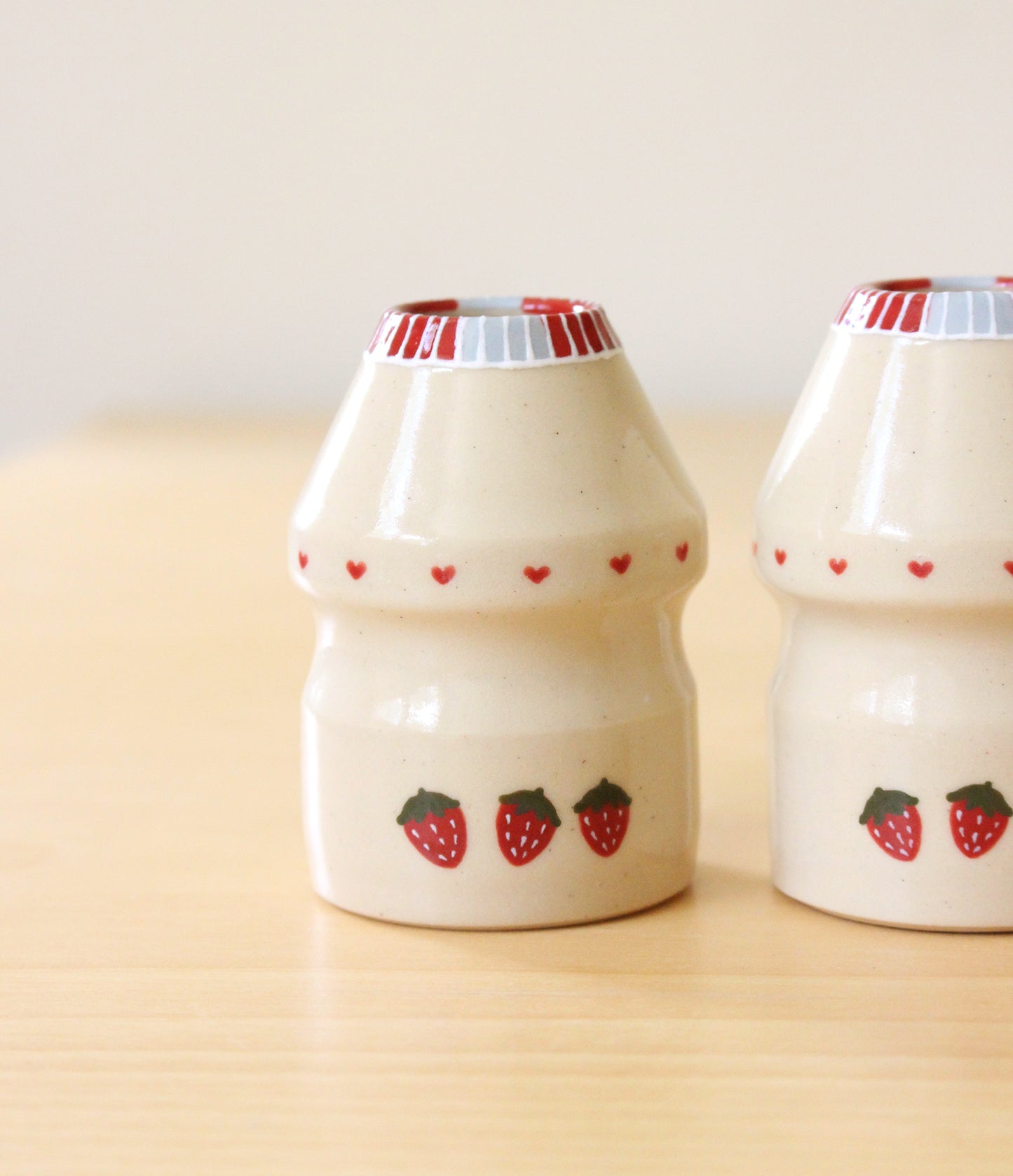 Smol Strawberry Milk | Porcelain + Stoneware Blend Bud Vase