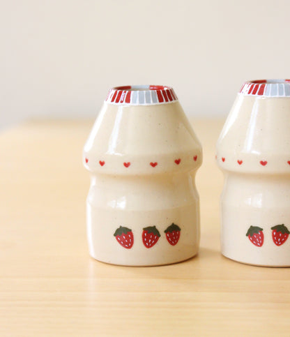 Smol Strawberry Milk | Porcelain + Stoneware Blend Bud Vase