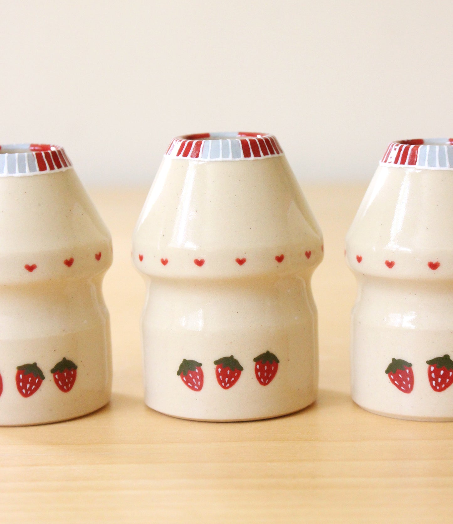Smol Strawberry Milk | Porcelain + Stoneware Blend Bud Vase