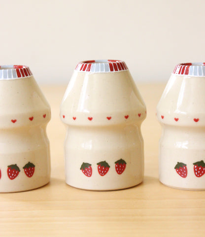 Smol Strawberry Milk | Porcelain + Stoneware Blend Bud Vase