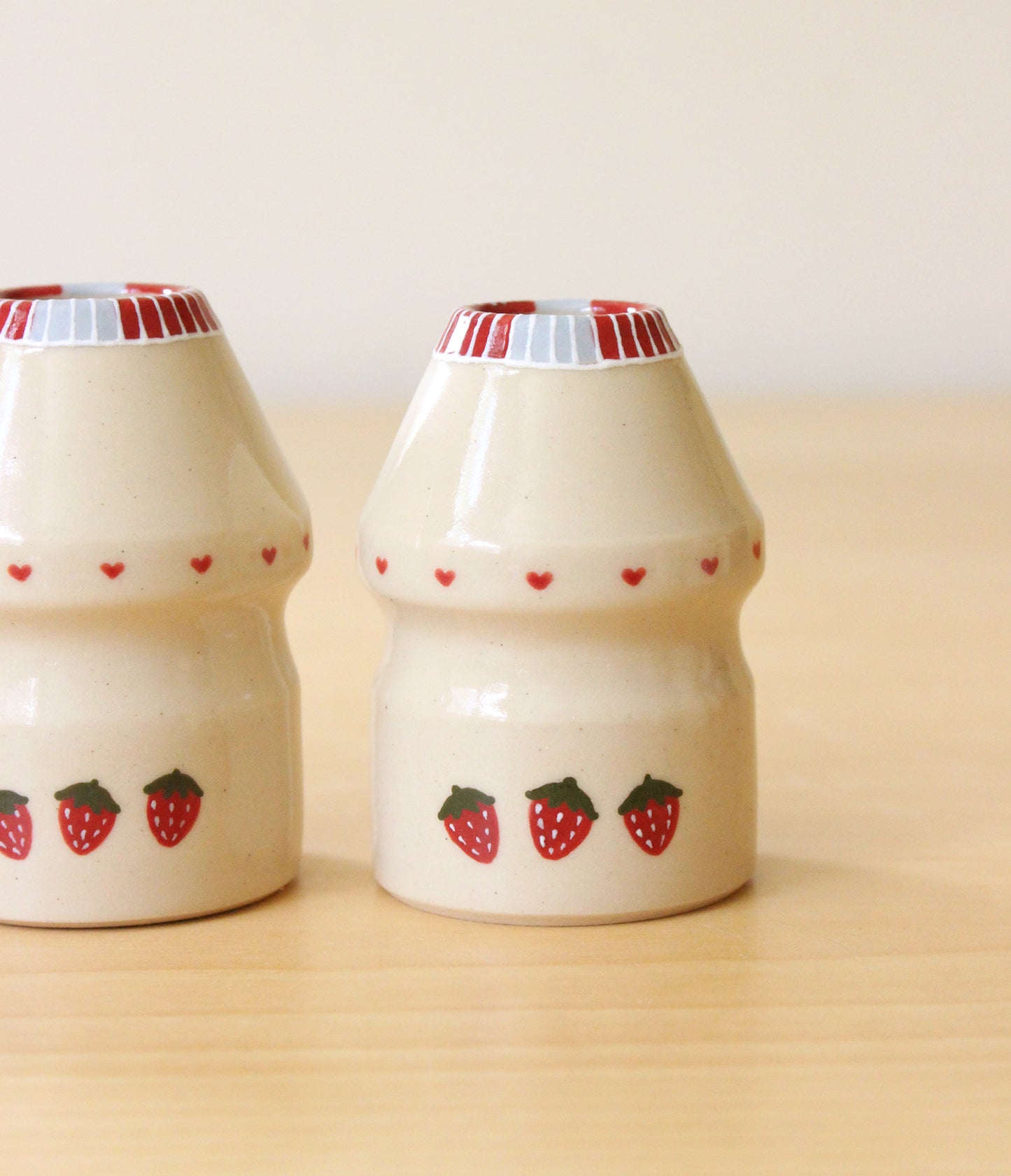 Smol Strawberry Milk | Porcelain + Stoneware Blend Bud Vase