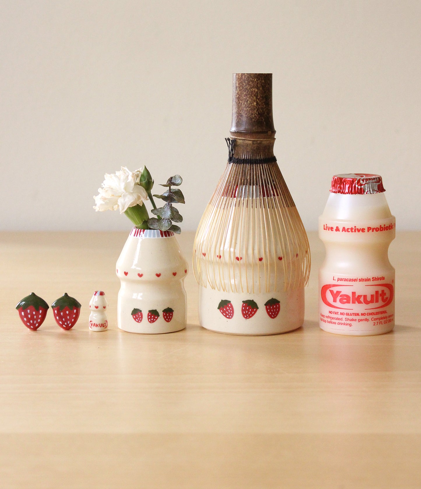Smol Strawberry Milk | Porcelain + Stoneware Blend Bud Vase